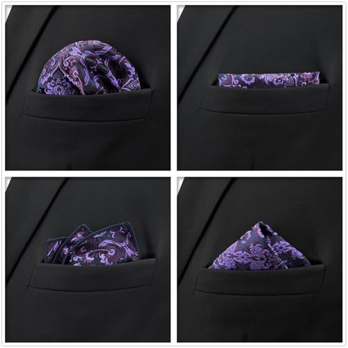 Shlax&Wing 5 Pieces Assorted Mens Pocket Square Set Handkerchiefs