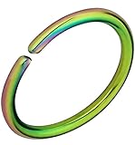 Forbidden Body Jewelry 18G Surgical Steel IP Plated Seamless Nose Ring & Cartilage Hoop with Comfort Round Ends (Sold Individually)