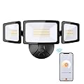 Onforu 55W Smart LED Flood Lights Outdoor, 5500LM, Tunable 2700K-6500K, APP Control, WiFi Alexa Security Lights with Timer & Adjustable 3 Head, IP65 Waterproof for House, Yard, Porch, Garage, Backyard