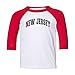 Arch New Jersey Kids Three-Quarter Raglan Sleeve Baseball Shirt Toddler 5T White/Red