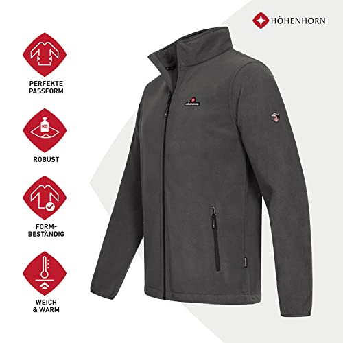 Höhenhorn Badus Herren Fleecejacke Microfleece Full Zip Troyer Outdoor Wander Trekking Grau Gr. L
