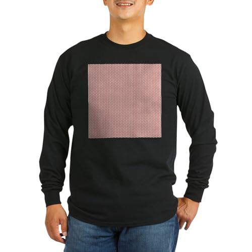 CafePress Retro Geometric Pattern Coral Red Long Sleeve T Shirt