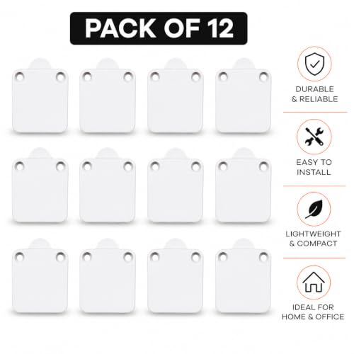 Image of Automatic Wardrobe Cabinet Door Light Switch, Push-to-Off Door Activated Switch for Wardrobe, Closet, Cupboard, Cabinet & Furniture Lights, White, Pack of 12