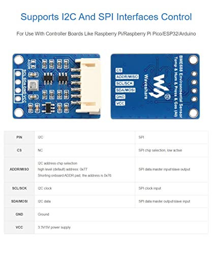 BME680 I2C Miljömodul för Raspberry Pi & ESP32 - Temp, Fukt, Tryck
