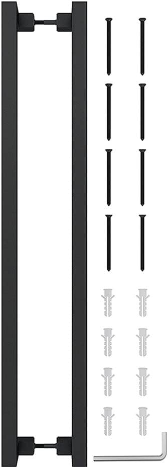 24" Heavy Duty Flat Shape Barn Door Push Pull Handle Entry Commercial Office Store Front Wood Timber Glass Garage 1 Pair