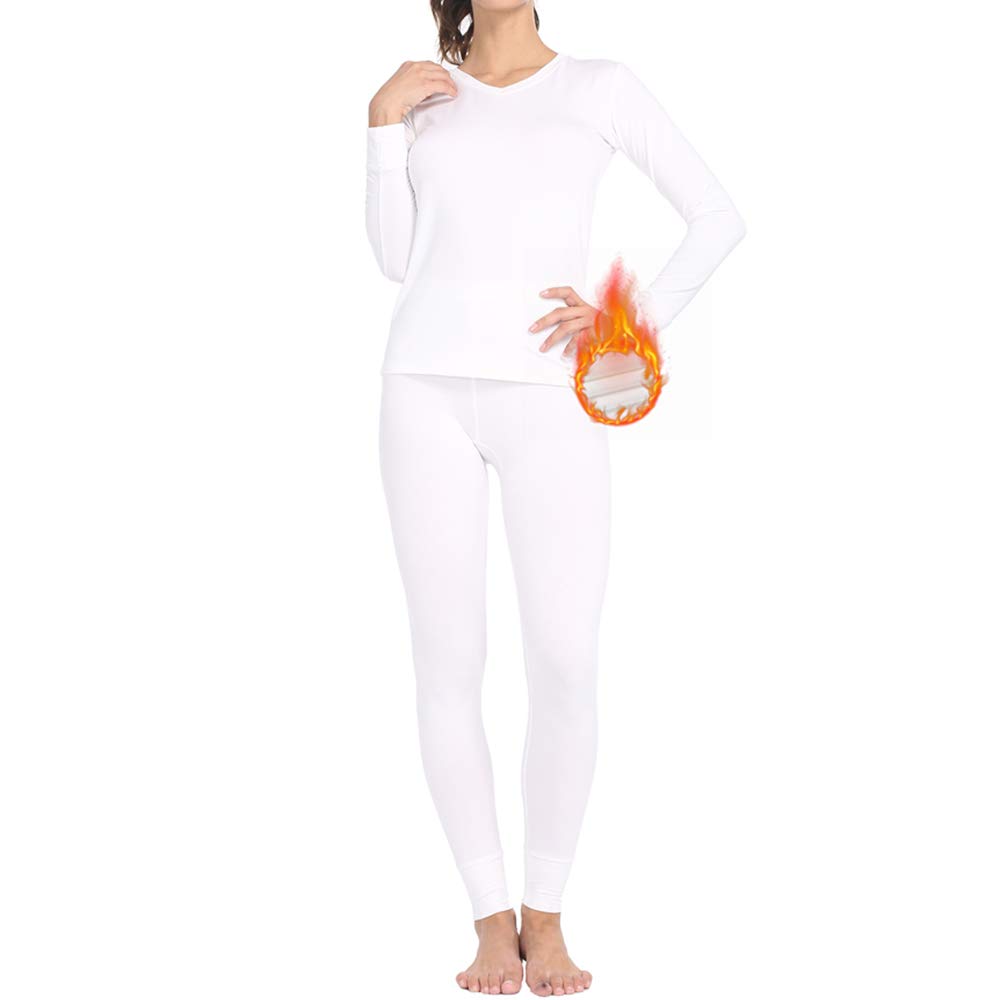 Subuteay Thermal Underwear for Women Long Johns Set Fleece Lined Base Layer Pajama