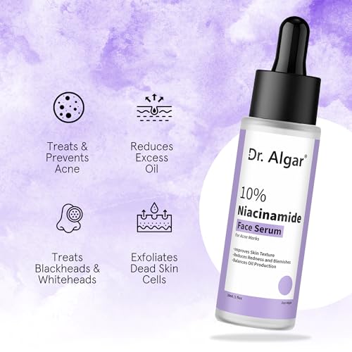 Image of Dr. Algar Oil Control & Anti-Acne 10% Niacinamide Face Serum with Zinc 30ml | Skin Clarifying,Blemishes Removing & Pore Care for All Skin Types