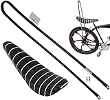 Bike Seat Long Saddle Sissy Bar High Back 38in Bicycle Seat Banana Seat Bicycle Saddle with Full U Bracket Stand Equipped Bike Kit Back Support Bicycle Fitting Replacement (Saddle Set Long U Bar)