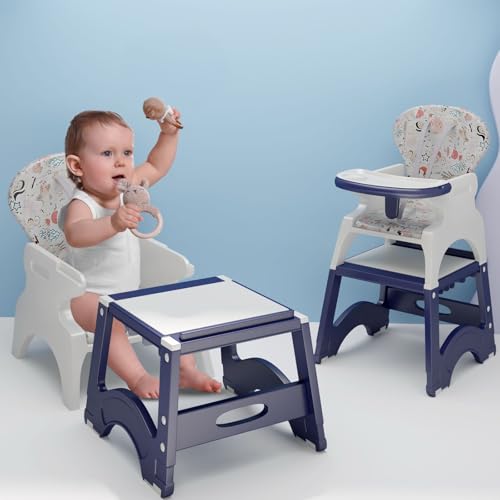 Image of Lifelong Cuppy High Chair for Baby 6M to 7 Yrs, 4 in 1 Convertible High Chair, Activity Table with Blocks, Study Table, Dining Chair with 5-Point Harness, Washable Cushion & Detachable Tray (LLCHC03)