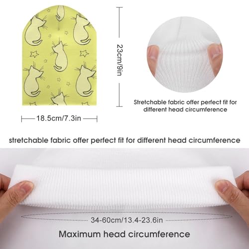 Cute Cartoon Cat Pattern Kids Beanie Hat for for Girls Boys Children Cap Winter Knitted Chemo Cancer Headwear Accessories Gifts Decoration Black2