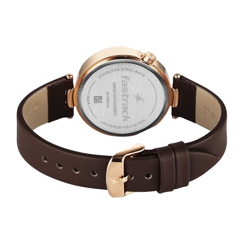 Image of Fastrack TIK Tok 5.0 Quartz Analog Brown Shaped Dial Women's Watch - 6319WL01