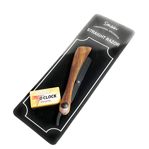 SmoovGroom Professional Vintage Straight Edge Barber Razor - Salon Quality Cut Throat Shavette | Natural Wood Barber Straight Razor