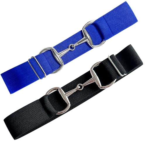 Image of Huaerle 1.5 inch Elastic Equestrian Belt with Bit Buckle and Leather Key Strap
