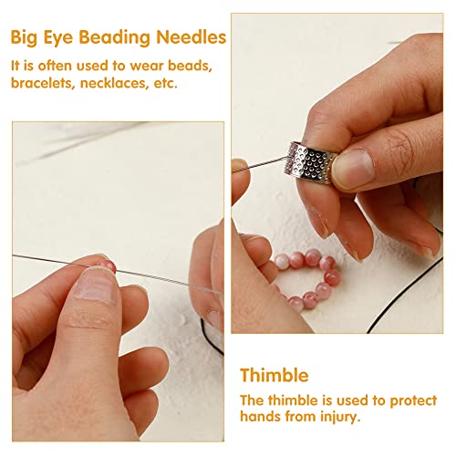 76 Pcs Beading Needles Set, Include 60 Beading Needles, 8 Open Beading Needles, 4 Convenient Threading Devices，Needle Threaders For Jewelry Making #TOP4