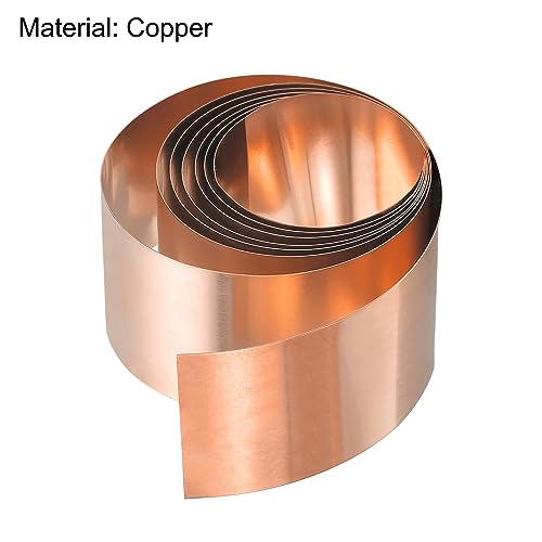 uxcell Copper Sheet Roll, Metal Foil Plate 1000mm x 30mm x 0.4mm