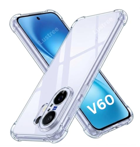 Image of Lustree Compatible with vivo V60 5G Back Cover| Clear + TPU Case with 4 Corner Air Cushion Protection & Camera Protection | Slim& Stylus Cover for vivo V60 5G