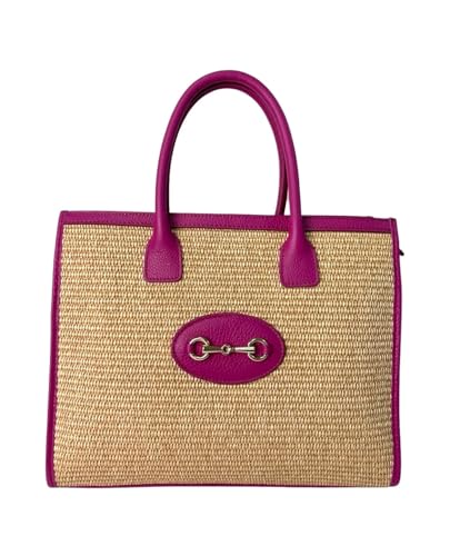 Sac en cuir véritable et rafia pour femme BOTSWA, l'accessoire idéal de vos journées ensoleillées