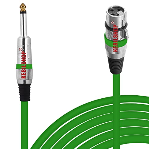 Image of Microphone Cable 3 Pin XLR Female to 1 /4 inch TS 6.35 mm Male 5 Meter /16 Feet, TRS to XLR Female Cable For Dynamic Microphone,Amplifier... (GREEN)