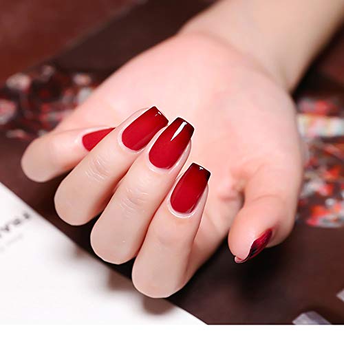 Omainy Gel Nail Polish Set -Color Changing Gel Nail Polish Set Red Grey Black Purple Blue Pink Red Lavender Blue Color Changing Gel Polish Soak Off Uv Led Thermal Temperature Art (8Pcs002) #TOP3