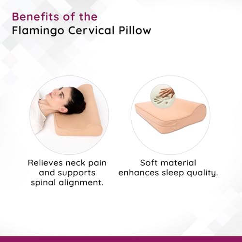 Image of Flamingo Neck Support Cervical Pillow - Free Size (Beige)