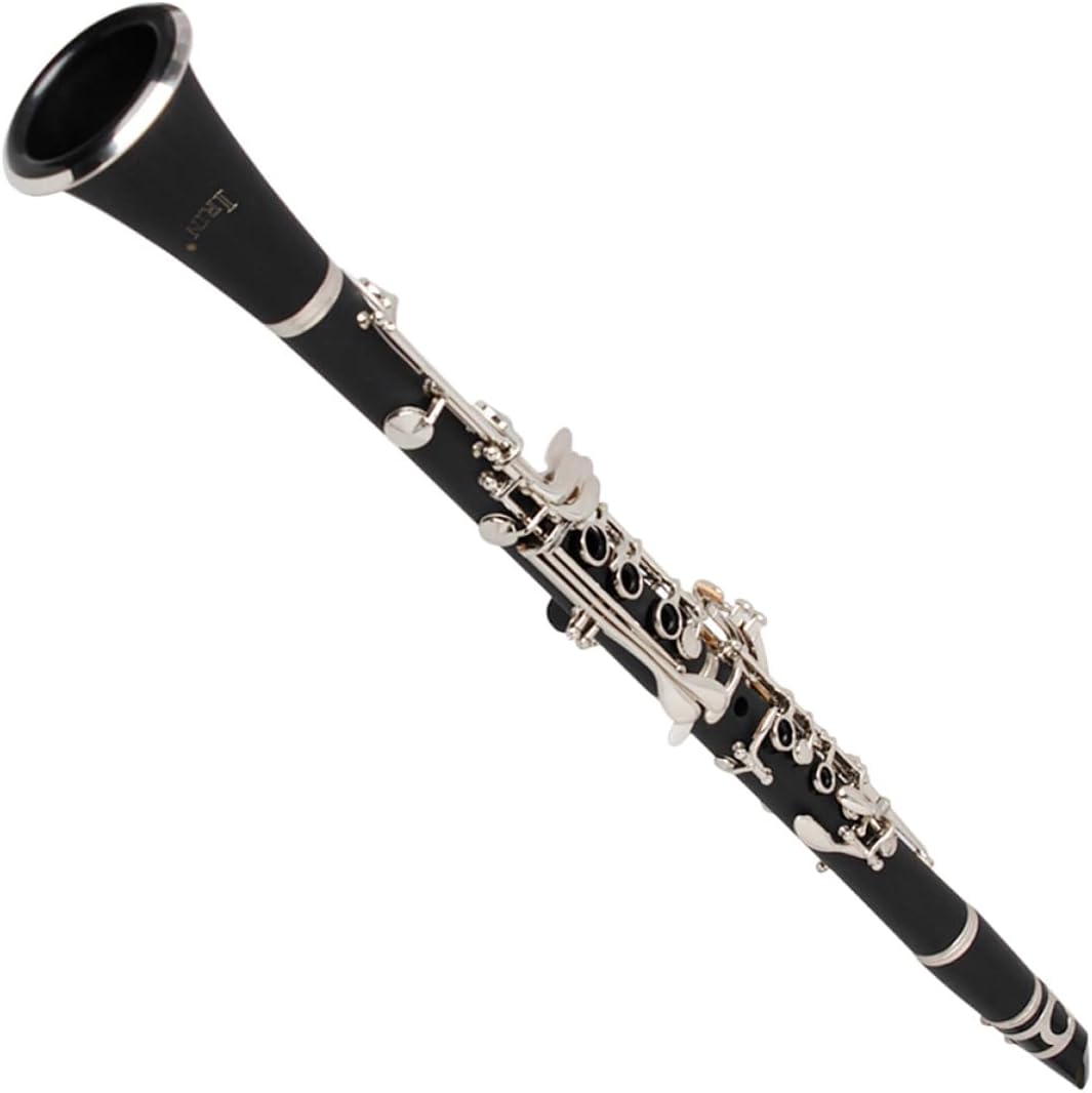 Bakelite Clarinet IN560 for Beginners, Black Resin Woodwind Instrument with Student Orchestra Use, Entry-Level Clarinet for Graded Examinations