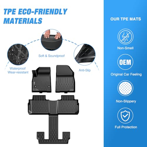 Image of Nilight TPE Floor Mats for GMC Acadia Bucket Seats