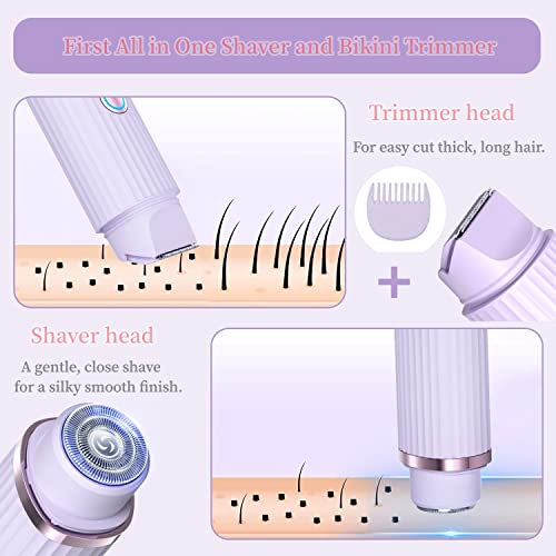 MIITO-Bikini-Trimmer-Electric-Hair-Removal-for-Women-2-in-1-Rechargeable-Lady-Shaver-Pubic-Hair-Groomer-Body-Razor-Painless-IPX7-Waterproof