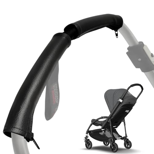 Funda Manillar Carro bebe, Sobre Fundas de Polipiel para Manillar Compatible con Bugaboo FOX 1, 2 y 3, BEE 5 y 6, Cubre Manillar Protector, Agua Cuero, con Cremallera