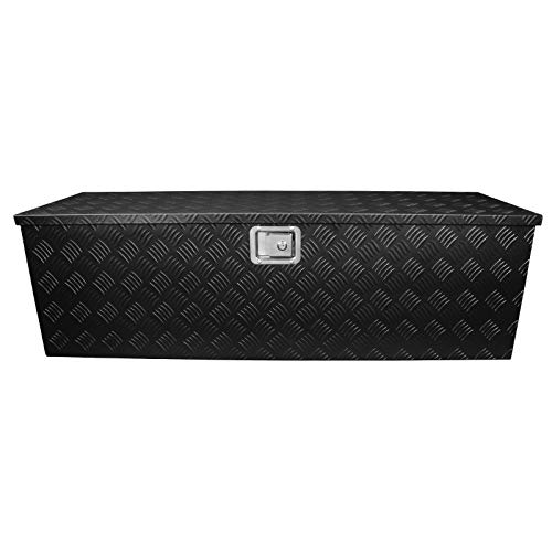 Carpartsinnovate For 49"x15"x15" Heavy Duty Black Aluminum Tool Box Truck Storage Trailer Flat