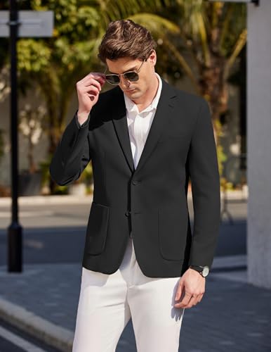 COOFANDY Mens Casual Sport Coat Blazer Two Buttons Knit Lightweight Suit Jackets4