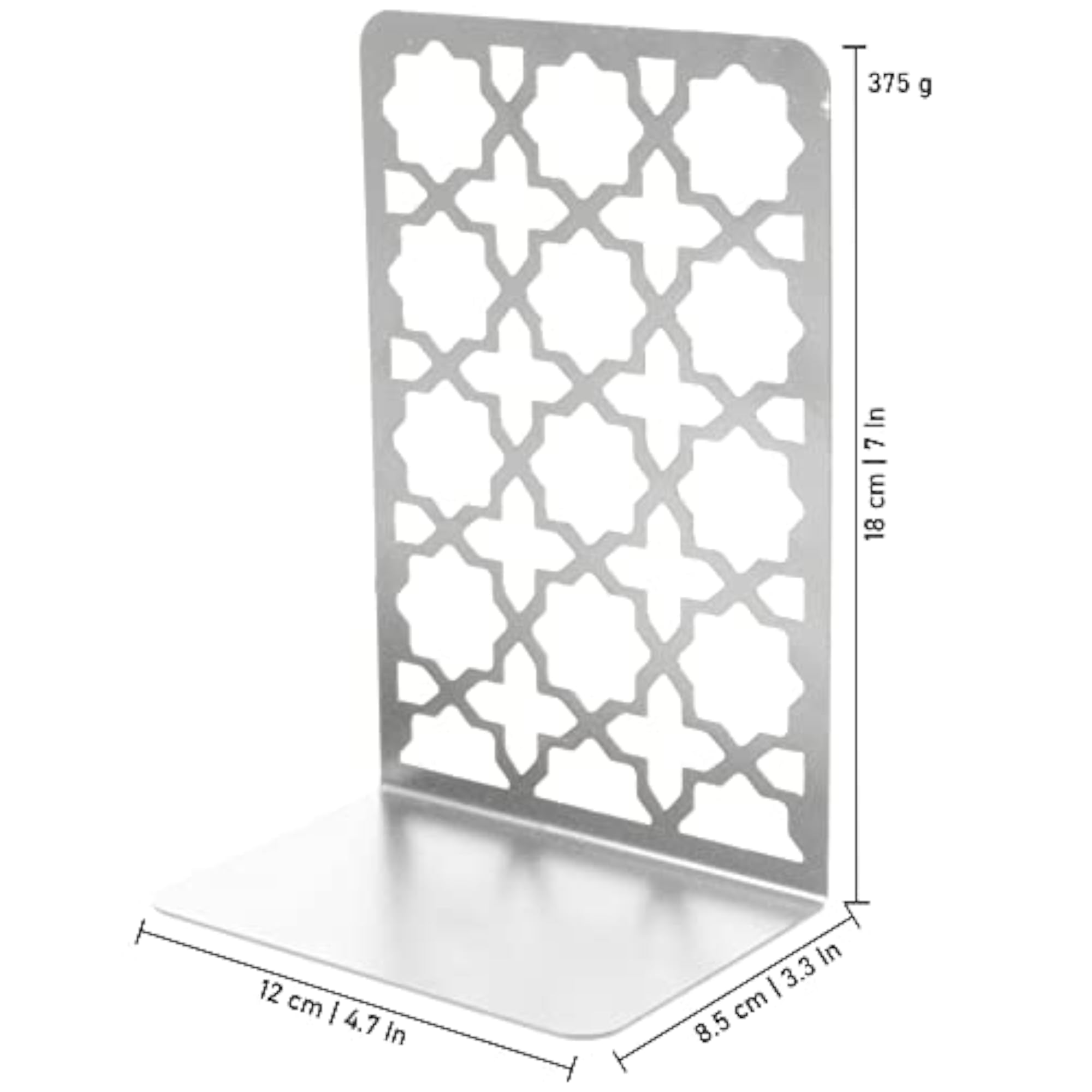 Metal Non Slip Bookends, Heavy Duty Set