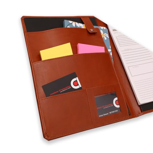 Image of COI Brown Faux Leather File and Folder for Certificate and Document for Student Portfolio