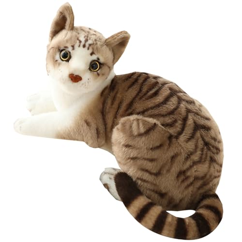 Peluche de chat réaliste gris de 15,8 pouces pour enfants