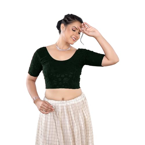 Image of Stay On Trend: Fashion Readymade Blouses for Women,Round Neckline Terry Jacquard Fabric.