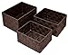 Lashuma, 3 scatole vuote per scaffali, dimensioni: 24 x 18 x 14 cm, 21 x 16 x 12 cm e 19 x 14 x 10 cm, cestini da bagno in 5 colori Intrecciato marrone scuro.