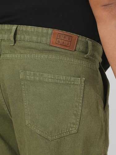Image of Urbano Plus Men Mid Rise Loose Baggy Fit Cargo Jeans with 6 Pockets Non-Stretchable