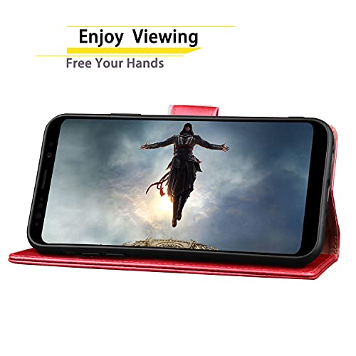 Samsung Note 8 étui portefeuille rouge SUANPOT housse protection - 6