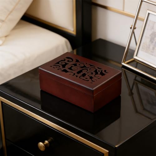 Caja de música de cuerda y joyero de madera para proteger joyas finas 7