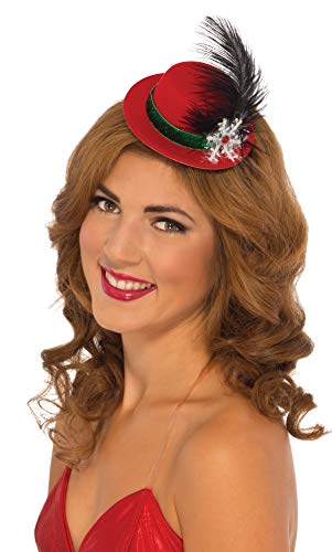 Rubie's Costume Women's Clausplay Christmas Feather Fashion Mini Hat, Red, One Size