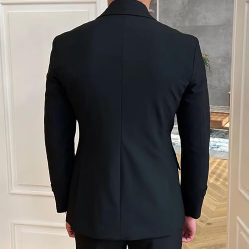 Mens Suit 2 Piece Slim Fit Suits for Men Business Casual Tuxedo Suit with Zipper for Wedding Prom Party3