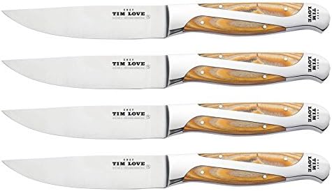 Hammer Stahl Tim Love Mesquite Handle 12-Piece Robust Steak Knife Set, White Box, Small