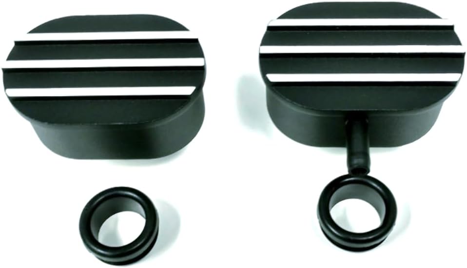 Hot Rod Black Oval Silver Finned Aluminum PCV & Valve Cover Breather Kit