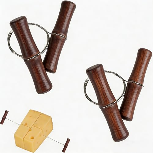 HYMC 2 Pcs Cheese Wire Cutter,with Handles Easy to Use Cutting Wire for Clay Suitable for Cheese Dough Clay Pottery Ceramics Art Sculptures and Pottery