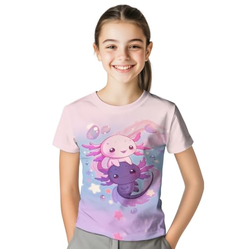 Image of WELLFLYHOM Kids Tshirts Girls Boys Short Sleeve Crewneck Tees Shirts Casual Sport Pullover Tops Size 3-16 Years