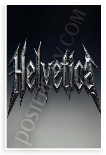 Helvetica Metallica Style Typography Modern Art 12x18 US Made Poster