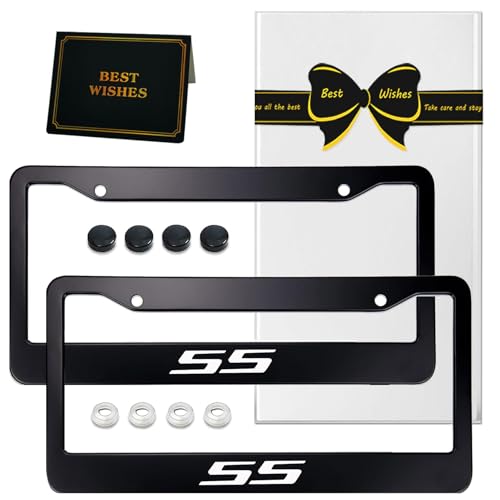 2 PCS License Plate Frames Compatible with ss Accessories Aluminum Car License Plate Holder Universal Covers Gifts for SS Owners