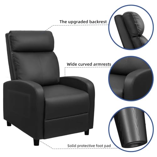 Image of Devoko Massage Recliner Chair Reclining Sofa Pu Leather Living Room Chair