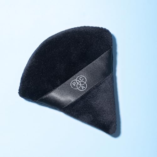 Image of PAC Pocket Puff (1 Pc) | Beauty Blender Makeup Puff (Medium) | Cotton Air Cushion Triangle Powder Puff for Women | Soft Foundation Sponge with Strap | Beauty Tools for Dry & Wet Use - Black