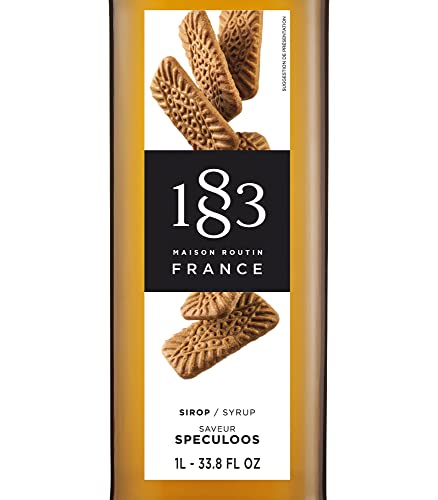 Image of 1883 Speculoos Syrup for Drinks, Made in France, 1 Liter Glass Bottle