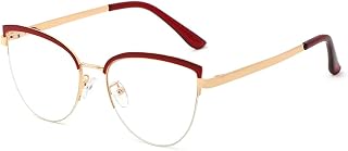 Half Frame Cat Eye Glasses Women Computer Eyeglasses with Blue Light Filter Lens Prescription Eyeglasses Myopia